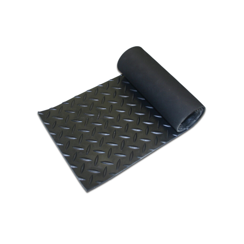 thumbnail image 2 of ALL ABOUT RUBBER Diamond Rubber Matting – 1/8" Thick X 48" Wide X 12' Long, USA Made 2 of 5